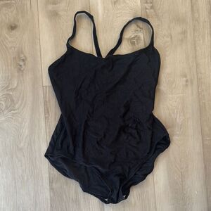 Catalina Black Ribbed One Piece Bathing Suit Swimsuit Size 1X